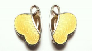 Antique Enamel Silver Ivar T.  Holt Clip on Earrings 3