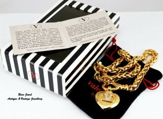 Valentino Vintage Necklace Fabulous Designer Heart Boxed