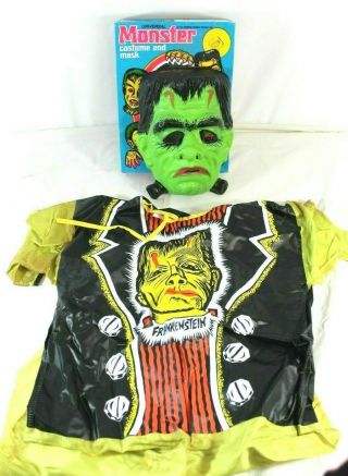 Ben Cooper Vtg Universal Monsters Frankenstein Costume Mask Box L 12 - 14