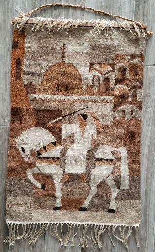 Vintage Hand Woven Wool Wall Hanging Tapestry Persian 2