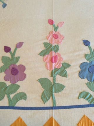 Vintage Floral Basket Appliqué Quilt Top Made From Kit 5