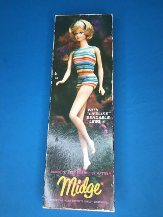 Vintage Barbie Doll Mattel Bendable Leg Midge Empty Box
