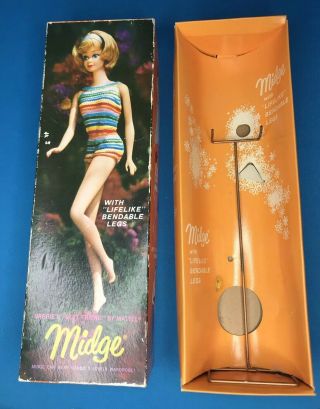 VINTAGE BARBIE DOLL Mattel BENDABLE LEG MIDGE Empty Box 4