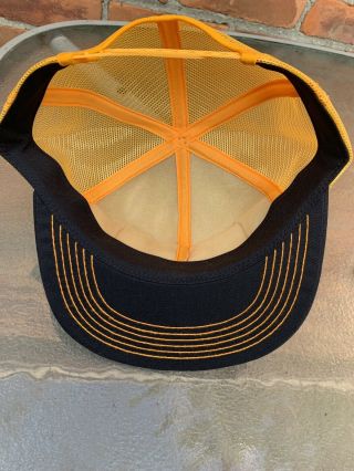 Vtg NWOT K BRAND USA snapback trucker mesh patch hat cap black yellow NESS CRANE 4