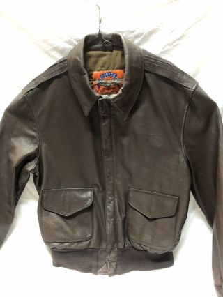 Vintage Cooper Usa Leather Jacket Type A2 Goatskin Air Force Size 44r Bomber Vtg