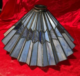 Vintage Stain Glass Tiffany Style Accordion Shape Lamp Shade