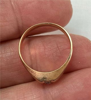Victorian 14k Yellow Gold Ring With Old Mine Cut Diamond,  Size 5.  5 4