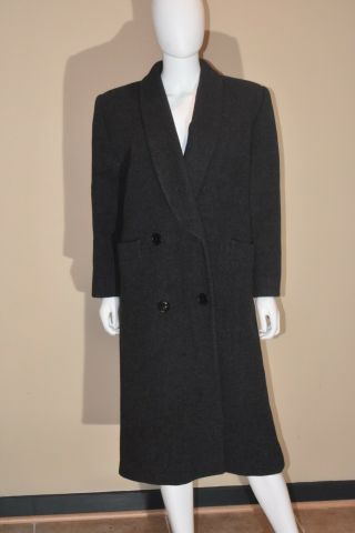 Vintage Rare Christian Dior Grey Wool Coat Made In Usa Size 10