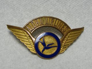 Extremely Rare Early 1958 - 59 Aloha Airlines Pilot Hat Badge