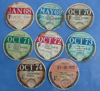 Vintage Tax Discs 1968 - 1975 Emergency Tax Disc - 1954 Fordson Tractor Pdv 789