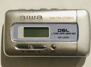 Vintage Aiwa Personal Pocket Mini Radio Dsl Dynamic Linear Bass Cr - Ld100