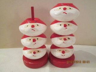 Vintage Holt Howard Christmas Stackable Salt Pepper Shakers
