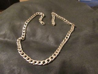 Lovely Mens Vintage Solid Silver Curb Link Chain,  20in,  47g,