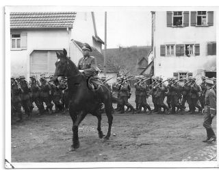 WWII German Large (4.  62 x 3.  5) RP - Officer - BN Commander - Horse - March 2