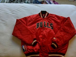 Vintage Nba Chicago Bulls Starter Jacket Size Xl Adult Jordan Pippen Era