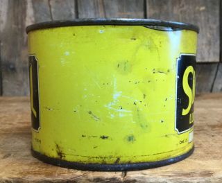 Vintage SIGNAL Quality Lubricant Motor Oil 1 LB Tin Can Gas Service Station Sign 2