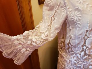 Vintage antique early 20th Century wedding gown or long dress.  Downton,  sz Small 8