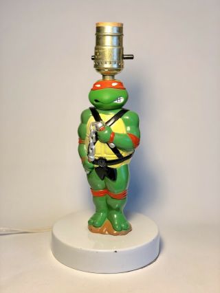 Teenage Mutant Ninja Turtles Vintage Michelangelo Lamp 1990 TMNT VTG 2