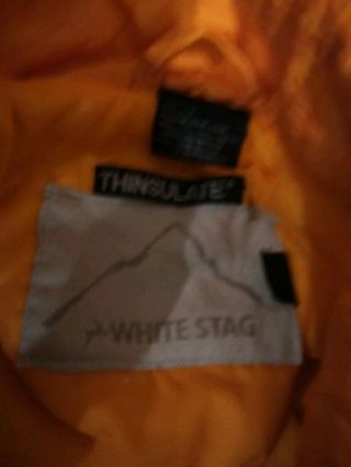 Vtg Women MED White Stag Thinsulate Orange Ski Suit One Piece Snow Bib Snowsuit 3