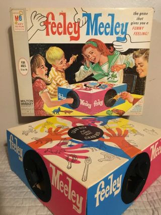 Vintage Feeley Meeley 1967 Milton Bradley Game,  Complete,  Rare Box Lid