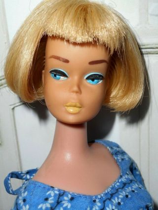 Vintage Gorgeous American Girl Barbie Buttery Yellow Lips Legs Click 3x -