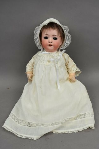 Antique Heubach Koppelsdorf 320 - 4 Bisque Baby Doll Brown Hair Blue Eyes 14 "