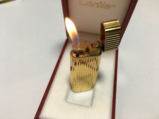 Vintage Cartier Gas Lighter Short Gold Swiss Made