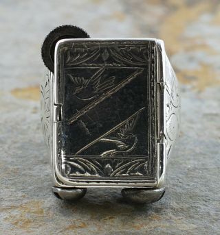 Vintage Solid Sterling Silver Cigarette Lighter Fashion Ring