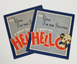 Vintage World War Ii Cards - For You In The Service (2)
