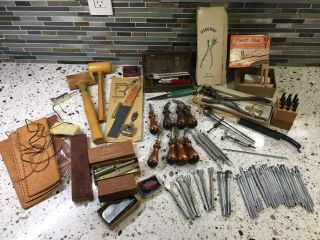 Set Of Vintage Antique Leather Tools - Osbourne,  Craftool,  X - Acto