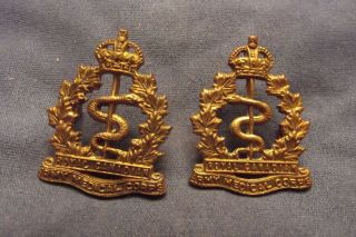 Ww Ii/pre Ww Ii Collar Badges To The Royal Canadian Army Medical Corps