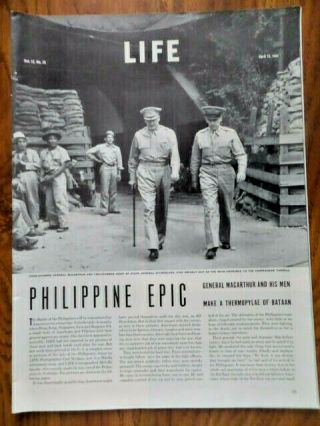 1942 Article Ad Ww 2 Philippine Epic Macarthur & His Men Bataan