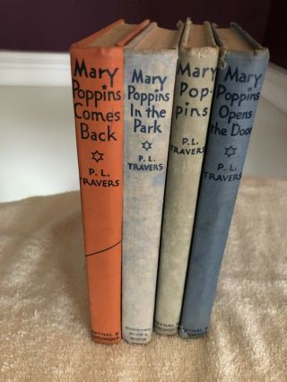 Vintage 4 Book Set Mary Poppins,  Comes Back,  Opens The Door,  In The Park