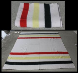 Vintage Soft Wool 6 Stripe Trade Blanket Pendleton Hudson Bay 70 X78