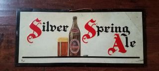 Vintage Silver Spring Ale Beer Sign Sherbrooke Quebec Canada Tin Metal Rare