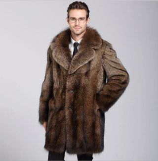 Thicken Mens Vintage Mink Fur Warm Winter Coat Jacket Luxury Lapel Parka Outwear
