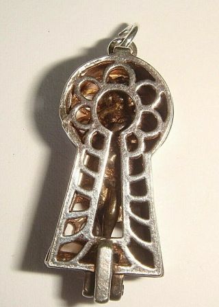 Rare Vintage Silver Opening Keyhole Naked Lady Draped In Towel Charm