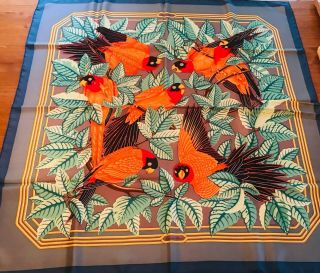 HERMES Les Perroquets - Authentic Vintage Hermes Silk Scarf with Box 2