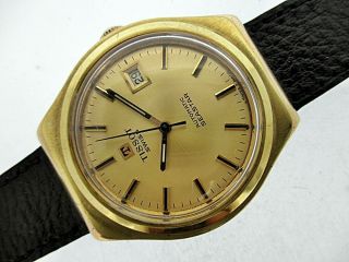 VINTAGE TISSOT SEASTAR MENS HOODED LUGS GOLD AUTOMATIC DATE DW823 WATCH $1 3