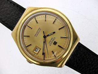 VINTAGE TISSOT SEASTAR MENS HOODED LUGS GOLD AUTOMATIC DATE DW823 WATCH $1 4