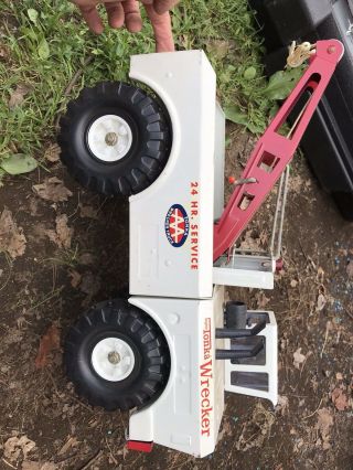 Vintage Tonka Mighty Wrecker Pressed Steel Toy Tow Truck Double Boom 3915 1969