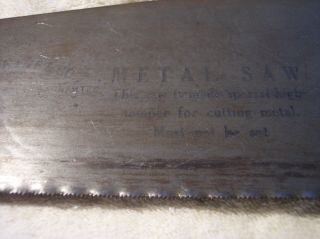 Vintage EC Atkins Hand Saw RailRoad (GNRY) Advertising For Metal Cutting V. 4