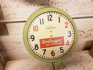 Vintage Telechron Dr.  Pepper Advertising Wall Clock