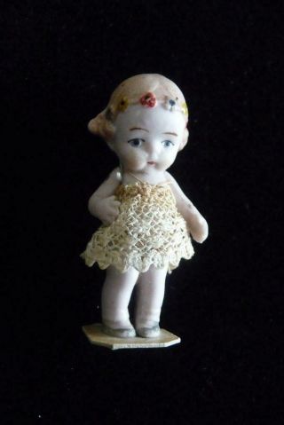 Antique Doll Miniature Hertwig - Germany 2.  25 " Bisque