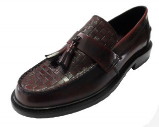 Mens Ikon Vintage Retro Mod All Leather Weaver Loafers Size 6 To 12s 2 Colours