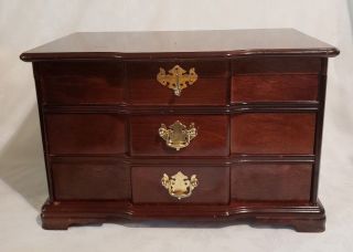 Large Vintage Dresser Top Wood Jewelry Box Approx 16 " Long,  10 " Tall And 10 " Deep