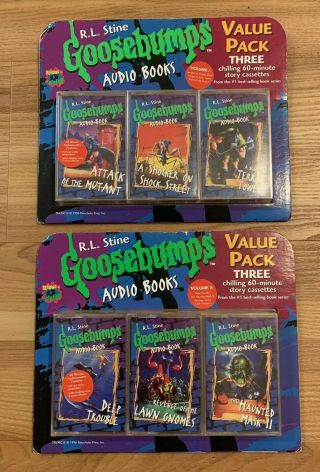 Vintage 1996 Goosebumps Audio Book Cassettes Set Of 2 Value Packs