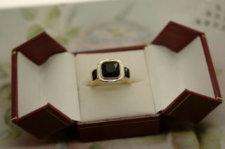Art Deco Antique Jewellery Gold Ring Black Sapphires Vintage Jewelry