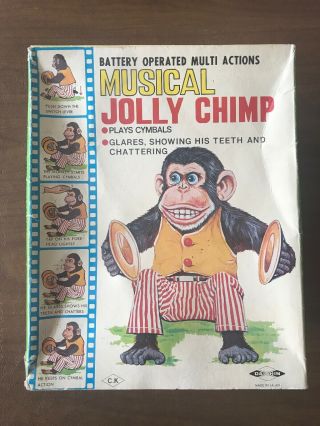 Battery Operated Multi Actions Musical Jolly Chimp - Vintage