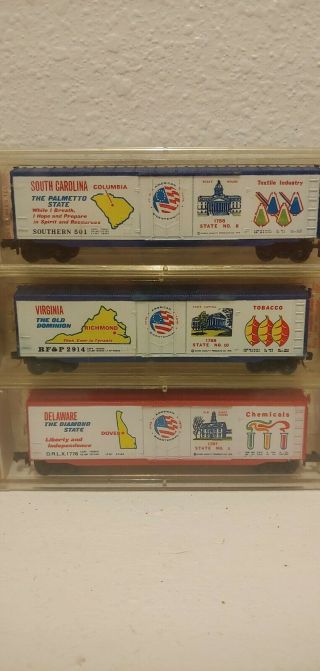 Kadee Micro Trains N Scale State Cars 10 Different states vintage 3